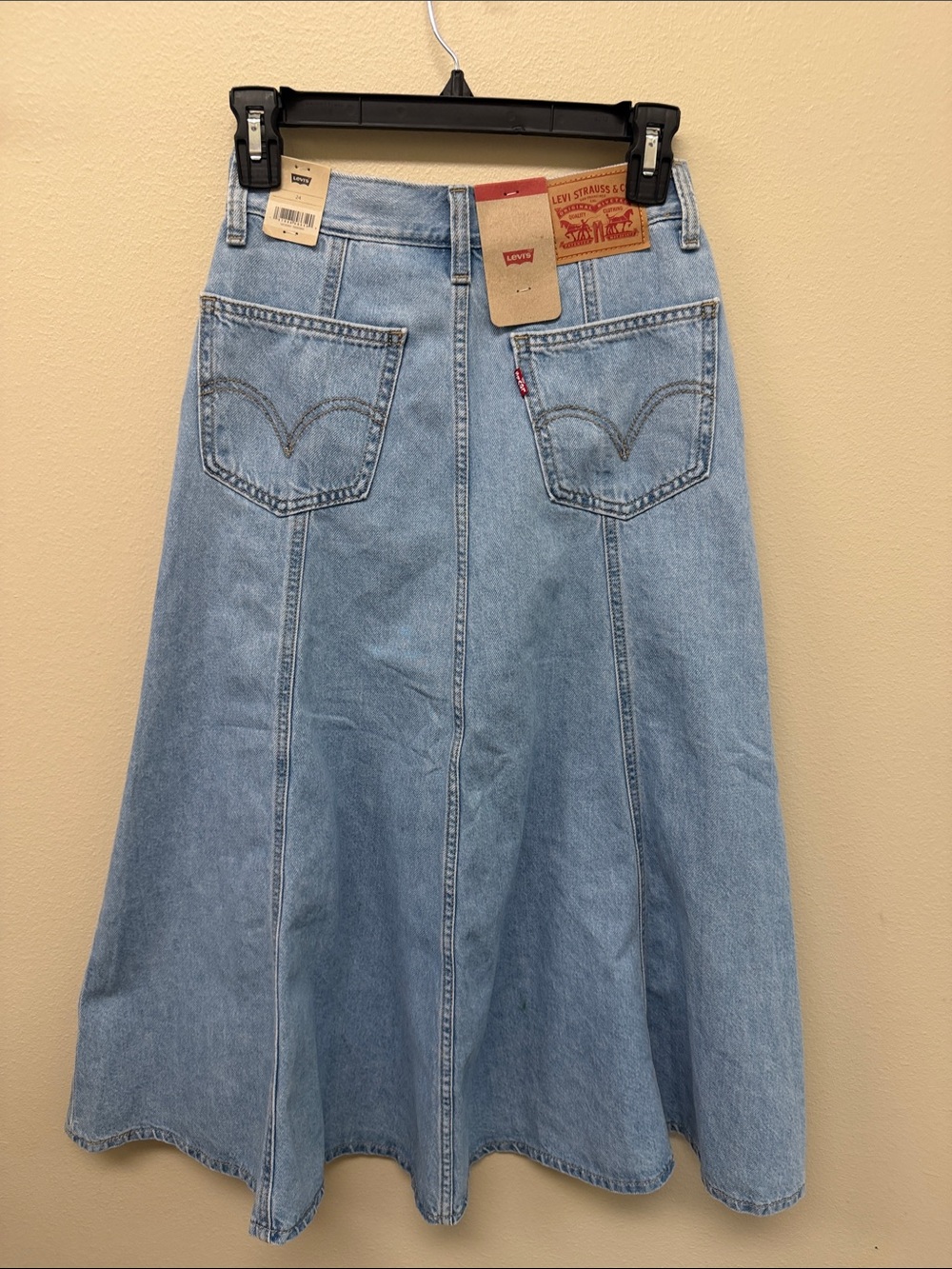 Levi's Pale Blue Denim Full-Length A-Line Skirt NWT Sz24